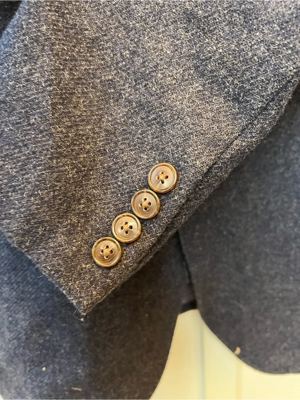 J. Crew Thompson Blazer Men’s Size 40 R Blue Elbow Patches Wool Blend Two-Button